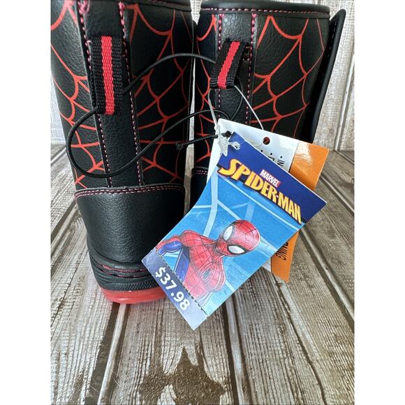 Marvel Spiderman Light-up Insulated Mid-Calf slip-on Winter Boots Boys size‎ 6 - Picture 4 of 6